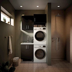 ART9120325151 - Fossbad Vaskerom 120 B Sort matt m/Hvit benkeplate -